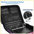 thumbnail image 4 of Pink-rose Butterflies Printed Zipper Binder with Handle&Shoulder Strap 2 inch 3 Ring 500+300 Sheet Capacity File Folder Organizer, 4 of 8