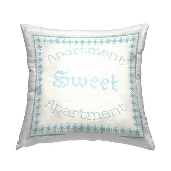 Stupell Industries Sweet Apartment Phrase Traditional Pattern Border Design by Daphne Polselli Throw Pillow