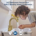 thumbnail image 3 of TVOFEK Brushed Gold Bathroom Faucet for Sink, 8 Inch Widespread 2‑Handle Vanity Faucets, 316 Stainless Steel with Metal Drain & Supply Hoses, WaterSense Certified, 3 of 16