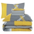 thumbnail image 3 of Marina Decoration Ultra Soft Luxury Fluffy Goose Down Alternative Bed in a Bag Rich Printed Comforter Set Includes Sheet Set, Modern Stripes Geometric Pattern, 3 of 4