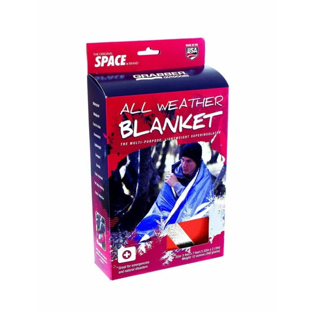 Grabber Outdoors Original Space Brand All Weather Blanket Orange, 5 ft