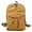 Khaki, variant on Water Resistant Waxed Canvas & Leather Backpack, Travel Rucksack with Back Panel, Fits 14" Laptop