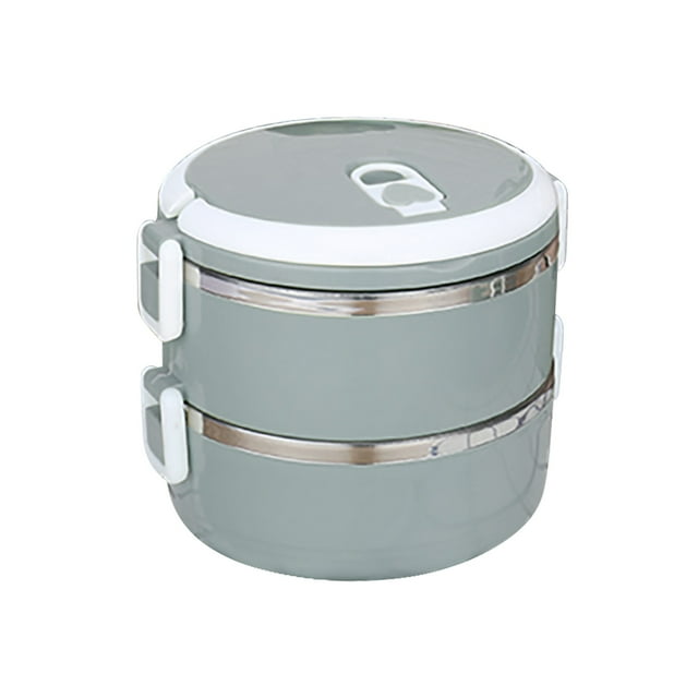 Agiferg 1400 ml Boîte à Lunch Ronde à 2 Couches en Acier Inoxydable Boîte à Lunch Boîte de Rangement pour Aliments Boîte à Lunch pour Enfants Aliments Chauds