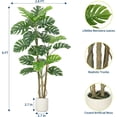 thumbnail image 3 of Qinaqin 6-Foot Artificial Monstera de Profundidadliciosa Plant con a Negro Pot Grande Fake Tropical Floor Tree para Indoor o Outdoor Hogar Oficina Living Sala Profundidadcor, 3 of 7