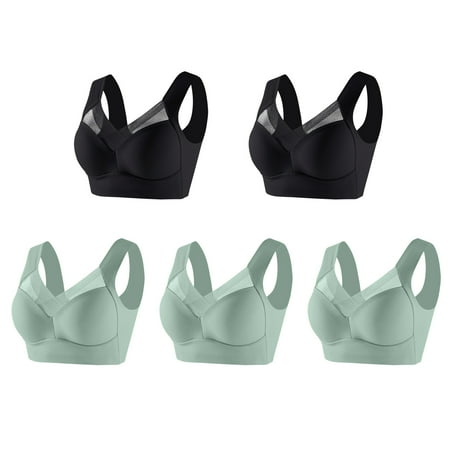 HYSYSB Sports Bras for Women bras for Women wireless Bra seamless Bra sticky Adhesive Vanity Panel Bra Yoga Crop Vest Bras Back Bras Materni Grey bralettes for Women Black 6 XL