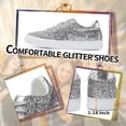 thumbnail image 3 of Yunkctuk Glitter Sparkly Fashion Sneakers Shoes Shiny Casual Shoes Bling Sequin Concert Low Cut Lace up Shoes., 3 of 8
