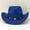 Blue, variant on Women's Wool Blend Wide Brim Fedora Hat, Classic Western Cowboy Jazz Cap, Unisex Breathable Vintage Hat For All Seasons Daily Outdoor Wear Light Yellow One Size