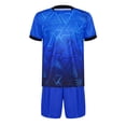 thumbnail image 3 of Hansber Kids Boys Basketball Soccer Jersey Tracksuit Quick Dry Athletic T-Shirt with Sports Shorts Set Summer Outfits Blue 4, 3 of 5