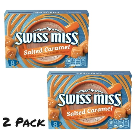 ( Pack 2 ) Swiss Miss Salted Caramel Flavored Hot Cocoa Mix, 8 Count Hot Cocoa Mix Packets