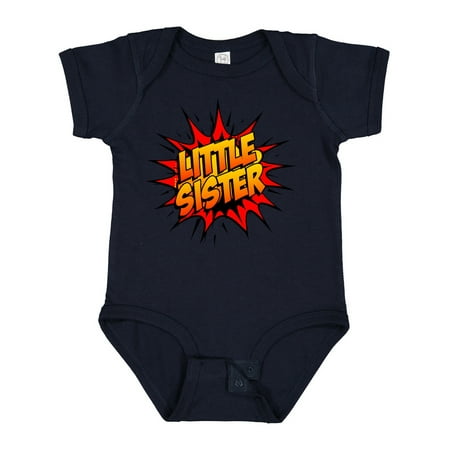 

Inktastic Little Sister Super Hero Gift Baby Girl Bodysuit