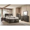 thumbnail image 6 of Bowery Hill Transitional Design Queen Size Bed with Storage, Headboard Bookcase in Gray Oak, 6 of 6