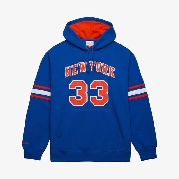 Men's Mitchell & Ness Patrick Ewing Blue New York Knicks Name & Number Hoodie