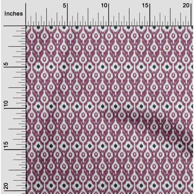 oneOone Tissu Popeline de Coton Imprimé Ikat Ogee BTY 42 Pouces de Large