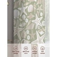 thumbnail image 6 of Ocean Shell Sheer Curtains 45 inches Long, Starfish Conch Retro Beach Green Texture Light Filtering Sheer Window Curtains Rod Pocket Voile Drapes for Bedroom Living Room, 2 Panels 52"W x 45"L, 6 of 6