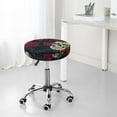thumbnail image 7 of Balery Roses Skulls Velvet Round Bar Chair Cushion Cover Adjustable, Protects From Scratches And Stains, Soft & Washable Ideal For Wooden And Metal Stools - 12 Inch, 7 of 7