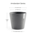 thumbnail image 2 of Ecopots Amsterdam Durable Modern Round Indoor/Outdoor Recycled Based Composite Flower Pot Planter, Grey, 16", 2 of 4