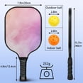 thumbnail image 3 of Pickleball Paddles Set Of 1, Fiberglass Surface, Fluid Smoke Aurora Art Style, 1 Paddle, 2 Balls & Bag, 3 of 5