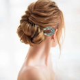 thumbnail image 2 of Double Prong Hair Pin U Shaped Crystal Chignon HairPin Stick Hairstyle Accessory for Women Girls(Blue), 2 of 4