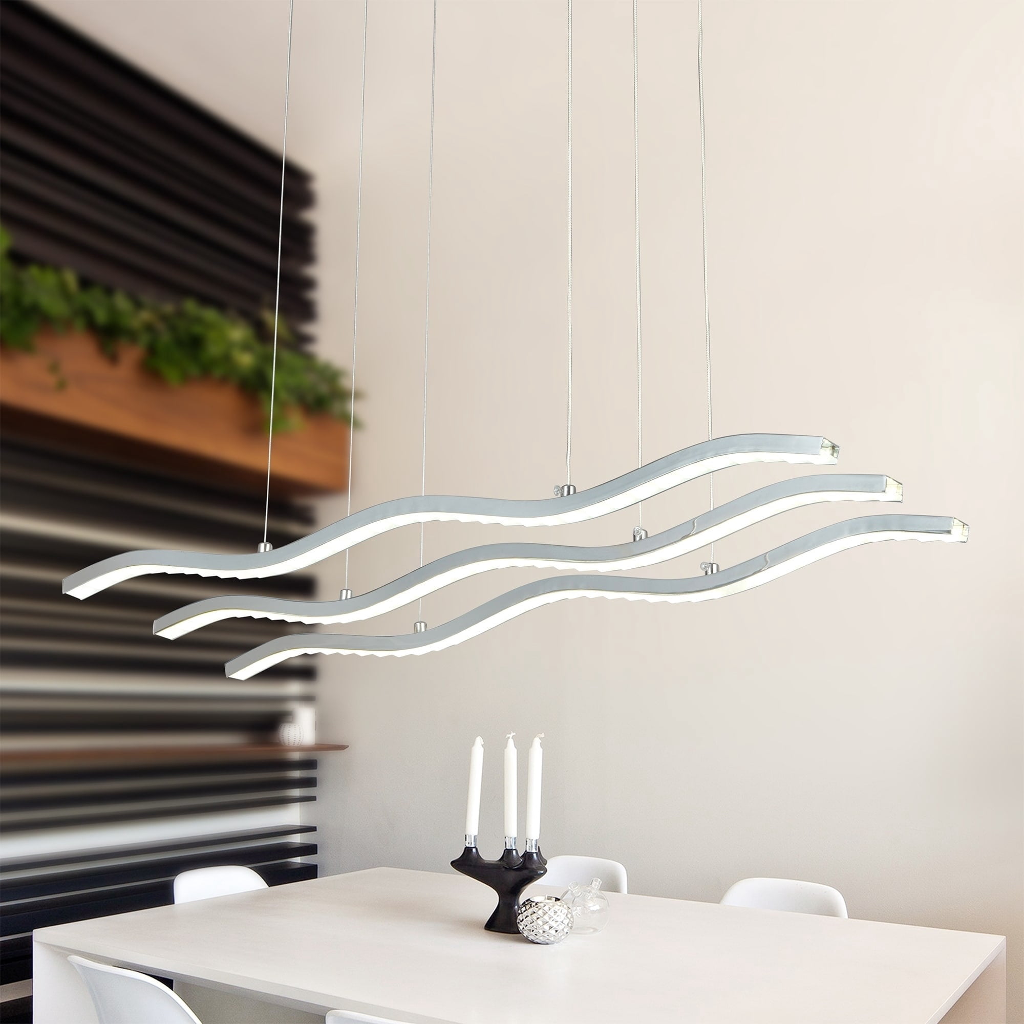 Warehouse of Tiffany Kedavra Grey 3-Light LED Pendant with Clear Shade