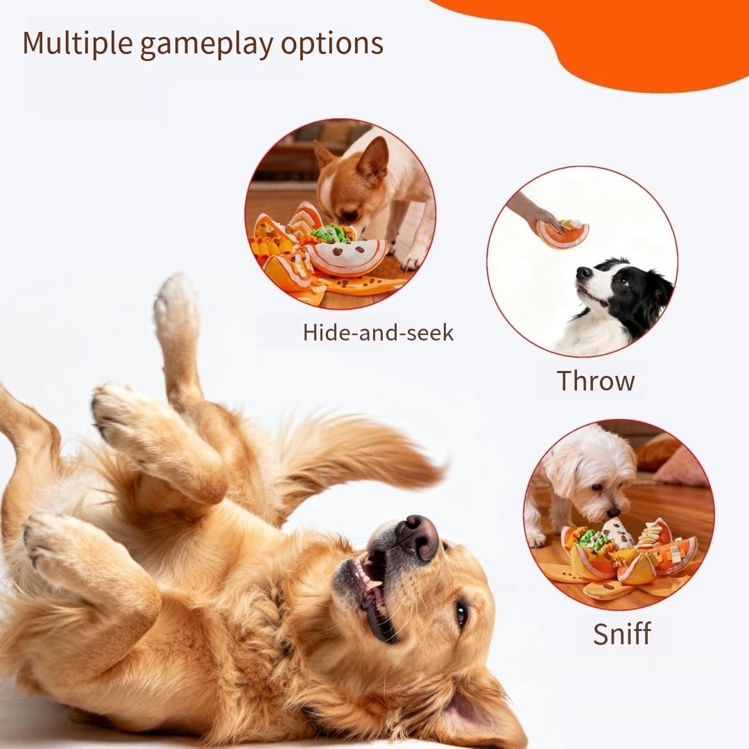 Interactive Puzzle Toy for Dogs, Slow Feeder & Plush Chew Toy with Squeaker, Mental Stimulation Toy for Small & Medium Dogs (Size/Colour as Pictured)