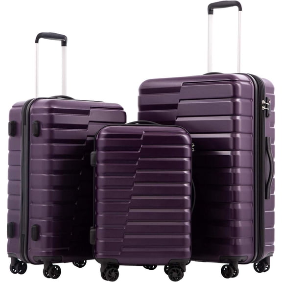 Luggage Expandable Suitcase PC ABS TSA Luggage 3 Piece Set Lock Spinner Carry on (, 3 piece set)