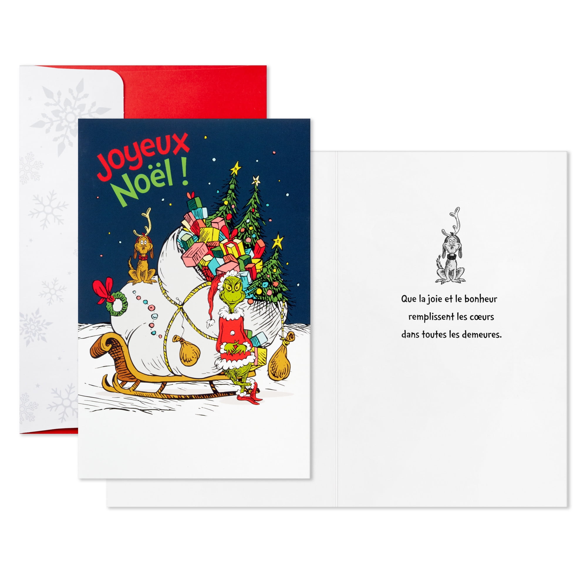 Hallmark Dr. Seuss's How the Grinch Stole Christmas! French-Language Boxed Christmas Cards, Merry Grinchmas (20 Cards)
