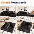thumbnail image 5 of Nkurdsu 96" Modular Sectional Sofa, Boneless L-Shaped Cloud Couch, No Assembly Required, Modern Corduroy Sofa for Living Room, Black (Right Facing Chaise）, 5 of 8