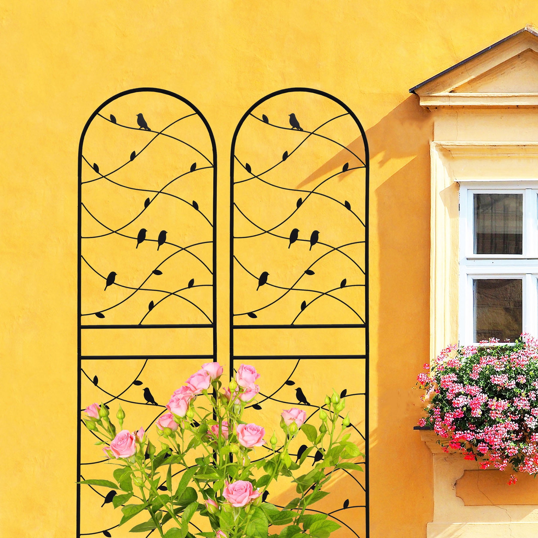 4 Pack 71" H Large Heavy Duty Garden Rustproof Iron Plant Trellis for Potted Plant Support Metal Climbing Rose Trellis Vine Vegetable Cucumber