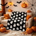 thumbnail image 4 of Halloween Flannel Throw Blanket, Pumpkin Ghost Gnome Fleece Blanket, Soft Cozy Halloween Sofa Blanket for Couch, Bed, Living Room, Fall Home Decor, 4 of 5