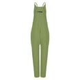 thumbnail image 5 of LEAVINGSUO Summer Fall Womens Plus Size Clearance $5 Fashion Women Casual Cold Shoulder Jumpsuit Solid Suspender Jumpsuits Wide Pocket Leg Pant Green S, 5 of 5