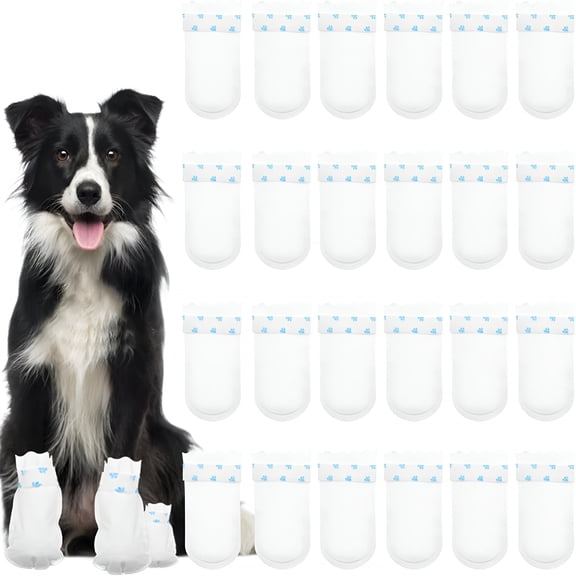 AOMRCOL Dog Shoes,24 Pcs Large Size Dog Booties to Prevent Licking