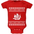thumbnail image 4 of Old Glory Pirate Ship Ugly Christmas Sweater Short Sleeve Baby One Piece, 4 of 6