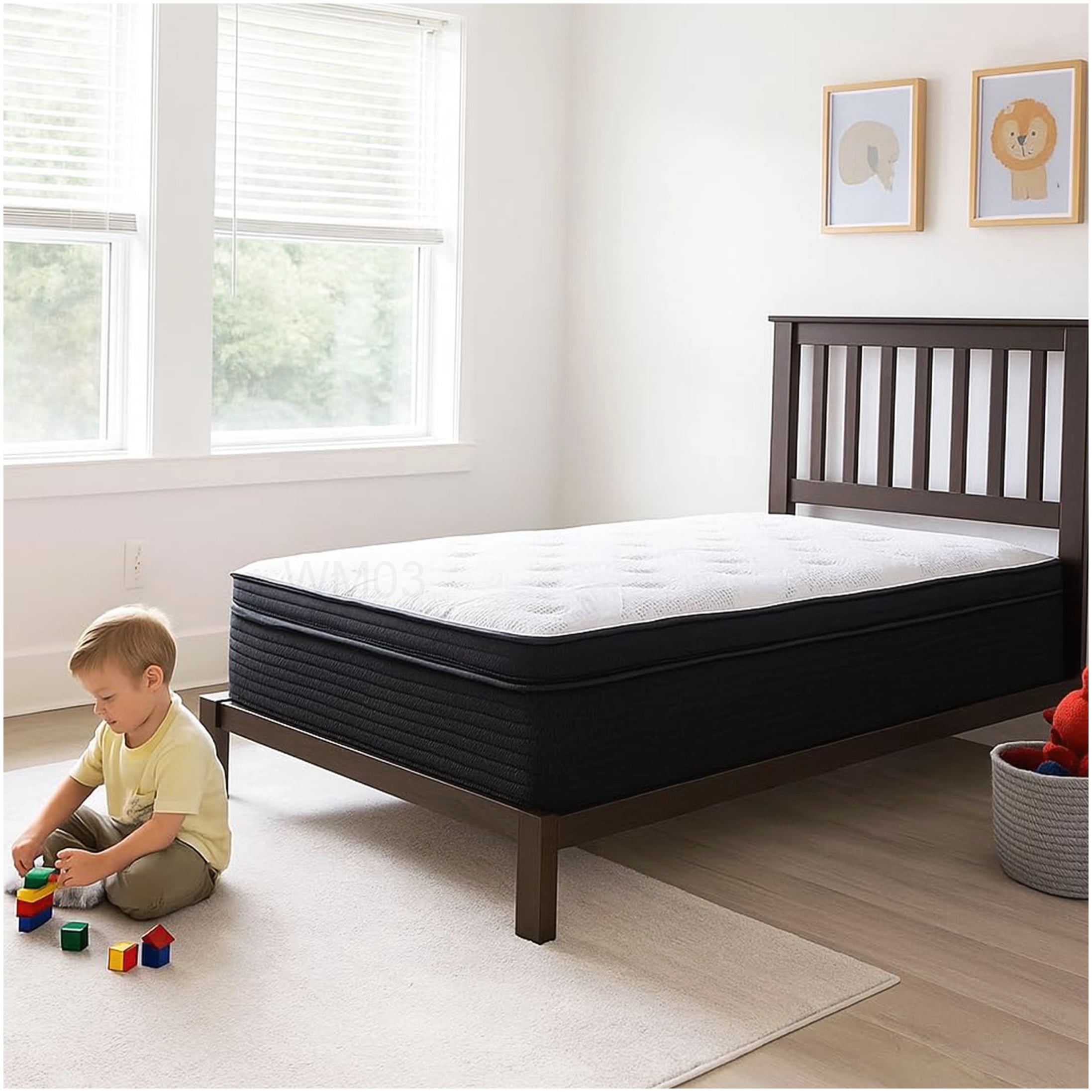CHAMPFLAG King Size Hybrid Mattress 13 Inch, Medium Soft Plush, Cooling Gel Foam & Motion Isolating Pocket Coils, Edge Support