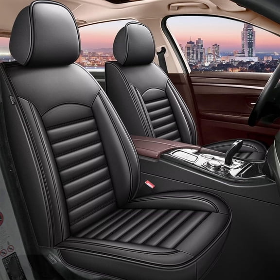AOMSAZTO Seat Covers for GMC Terrain 2010-2023 Car Seat Covers Full Set 5 Seats Waterproof Faux Leather Car Seat Cushion Protector Compatible Airbag Black