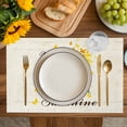 thumbnail image 4 of Sunflower Placemats Set of 4, Vintage Botanical Placemats for Dining Table, Place Mats for Kitchen Tabletop, Waterproof Wipeable Dining Table Mats Set, 4 of 9