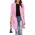 thumbnail image 4 of Vedolay Womens Fall Tops Women's Casual Blazers Long Sleeve Business Lapel Collar Work Office Clothes,Pink L, 4 of 5
