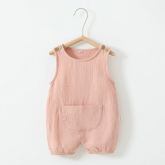 ATOGUTA Baby Girls Clothes New Sleeveless Tank Thin Bodysuit Onesie Pink, Sizes 0-12M