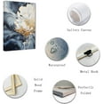 thumbnail image 2 of ZHONGYUTONG Blue Golden White Flowers Wall Decor Abstract Navy Blue and Gold Picture Painting Luxury Floral Canvas Prints Modern Home Decor Artwork (12.00" x 18.00"), 2 of 6