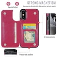 thumbnail image 2 of Funda cartera Wefor para iPhone X/XS, cuero PU, roja, 2 of 7