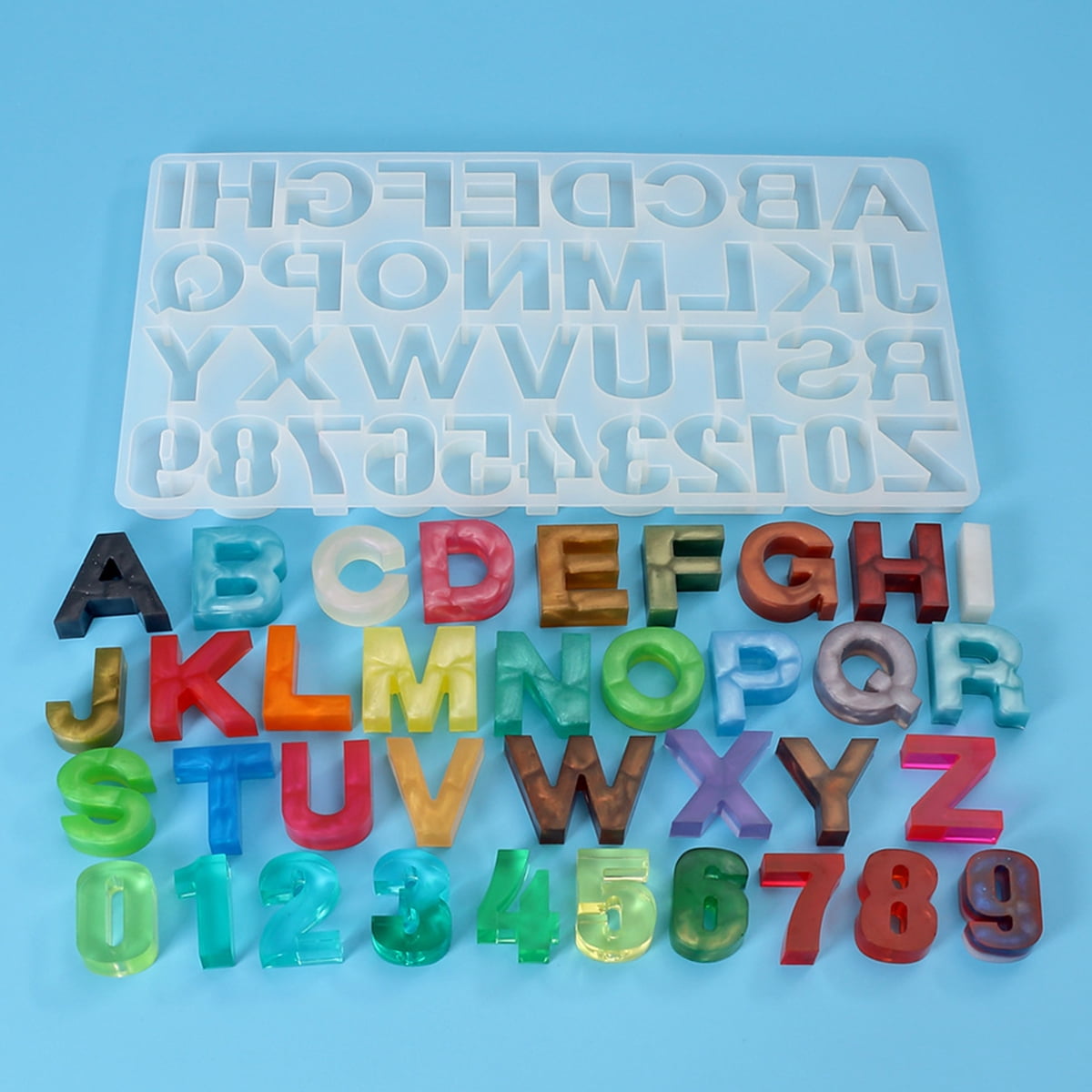 26pc Set of 4.5 Silicone Letter Molds Letter Moulds for Cake, Wax, Resin,  Concrete Craft Use Shiny Interior Alphabet A to Z Make Words 