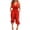 Red, variant on Womens Pants Casual Women Summer Fashion Solid Pocket Bandage V-Neck Slim Jumpsuits Womens Pants