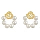 thumbnail image 1 of Pendientes de botón Sunnimix flor perla dulce chapado en oro geométrico elegante Aretes, 1 of 8