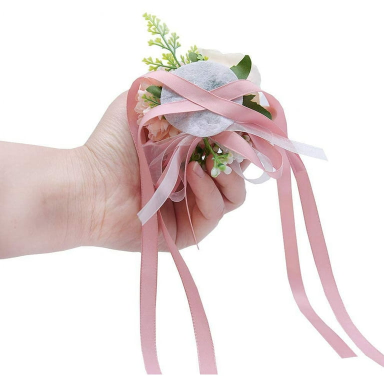 Baywell Wrist Corsages for Wedding (Set of 2), Blush & Pink Corsages with  Ribbon for Wedding Mother of Bride and Groom, Prom Flowers 