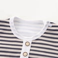 thumbnail image 5 of HAiming Baby Boys Girls Striped Jumpsuit Long Sleeve Button Loose Casual Trendy Snowsuit Fall Winter Outdoors Clothes, 5 of 8