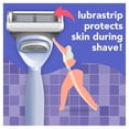 thumbnail image 3 of lavender razor for women, shave kit with 1 handle + 3 razor blade refills, includes shower holder, 3 of 4