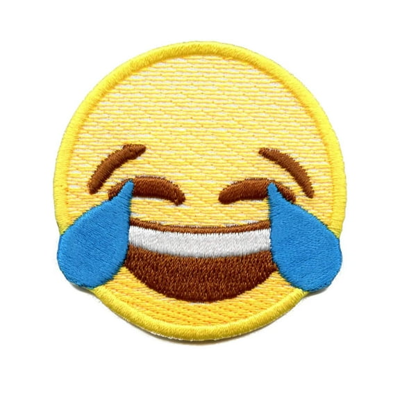 Laughing Emoji Embroidered Iron On Patch