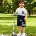 thumbnail image 4 of HCNTES Toddler Newborn Baby Boy Outfit Sets Kid Summer Clothes Short Sleeve T-shirt Elastic Waist Shorts 2 Piece Short Set Summer Pjs For 2t 3t 4t 5t 6t 7t Children(L2-Black,12-18 Months), 4 of 6