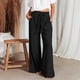 thumbnail image 1 of Pantalones Anchos Pantalones largos informales de pierna ancha con cordones para mujer, pantalones largos de verano a la moda (negro XL) Kuymtek para Mujer Negro T S, 1 of 6