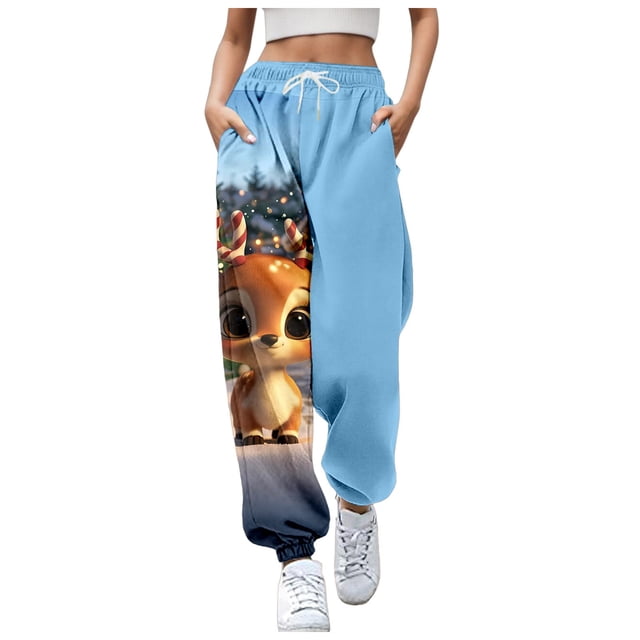 WEAIXIMIUNG Sweatpants Women Pack Women's Easter Santa Pants