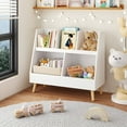 thumbnail image 3 of Gewnee Children's Bookshelf and Toy Storage Rack, 5-Level  Wooden Bookshelf, Two-Layer Storage Display Stand with Legs, Suitable for Bedrooms, Baby Rooms,White, 3 of 5